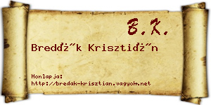 Bredák Krisztián névjegykártya